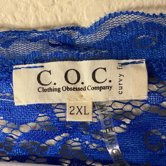 COC Women's Royal Blue Lace Shrug - Picture 2 of 4